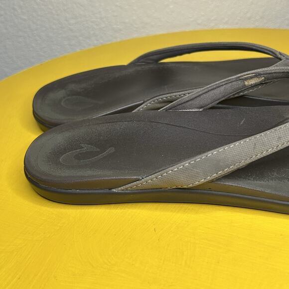 OluKai Thong Flip Flop Beige Taupe Sandals Womens Size 9 - Picture 6 of 8